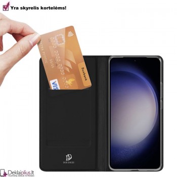 Dux Ducis Skin Pro dirbtinės odos dėklas - juodas (Samsung S24 Plus)